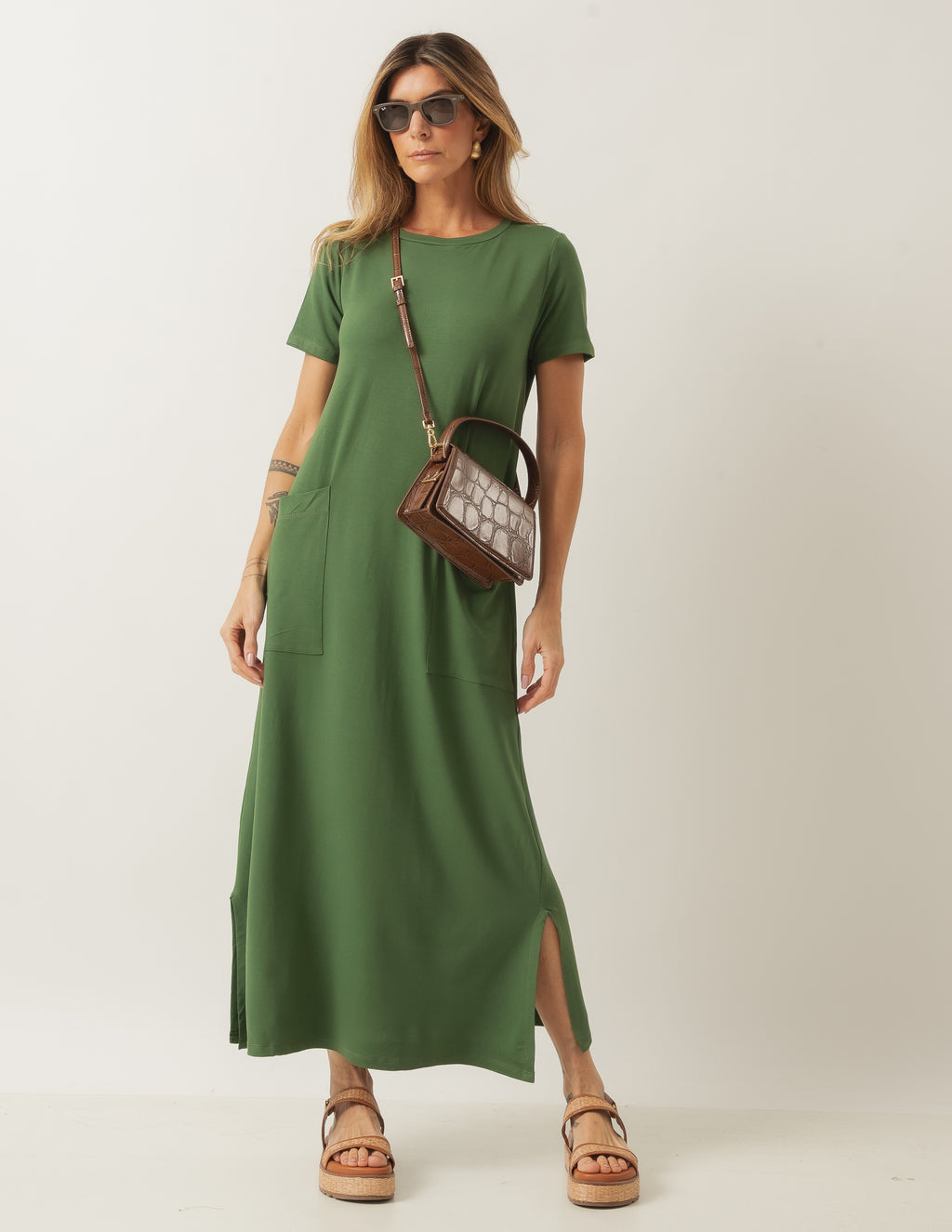 Vestido Paolla verde militar