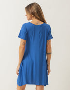 Vestido Curto Com Bolso Azul Bic