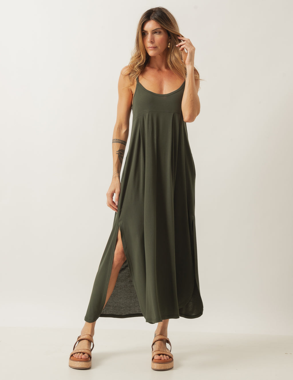 Vestido Luciana Verde Militar