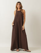 Vestido Nadador Santorini Marrom