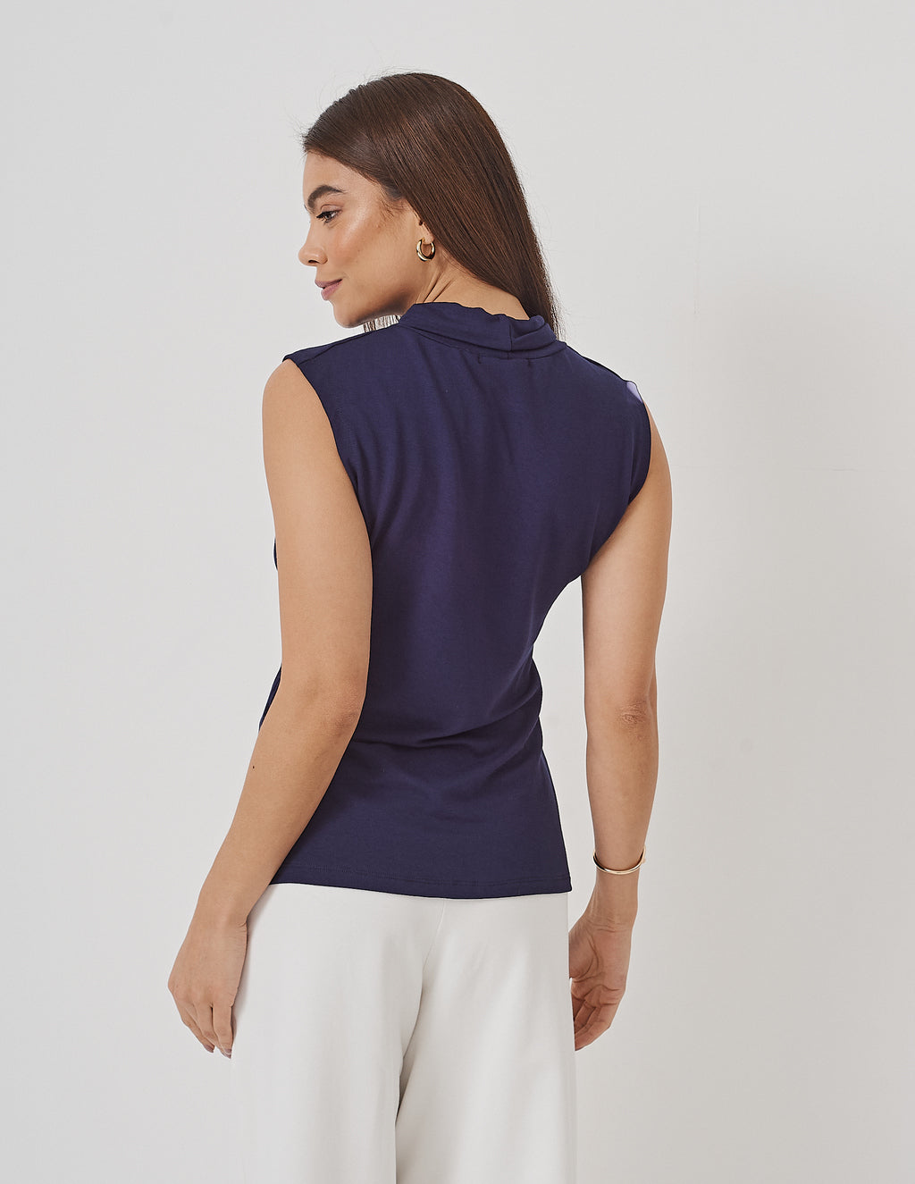 Blusa Regata Barbara Azul Marinho