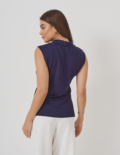Blusa Regata Barbara Azul Marinho