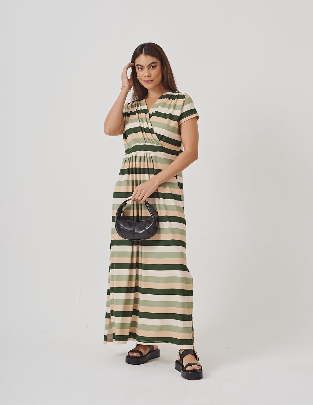 Vestido Claudia Listrado Verde