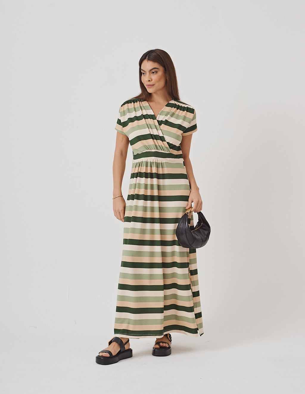 Vestido Claudia Listrado Verde