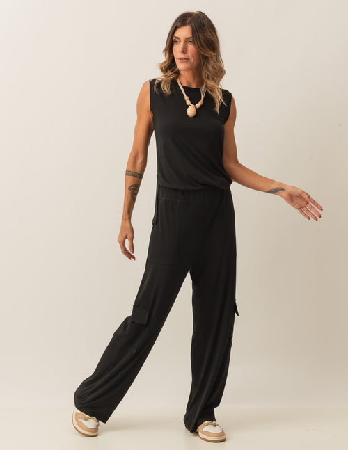 Calça Cargo Safira Preta