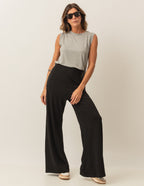 Calça Pantalona Panama Preta