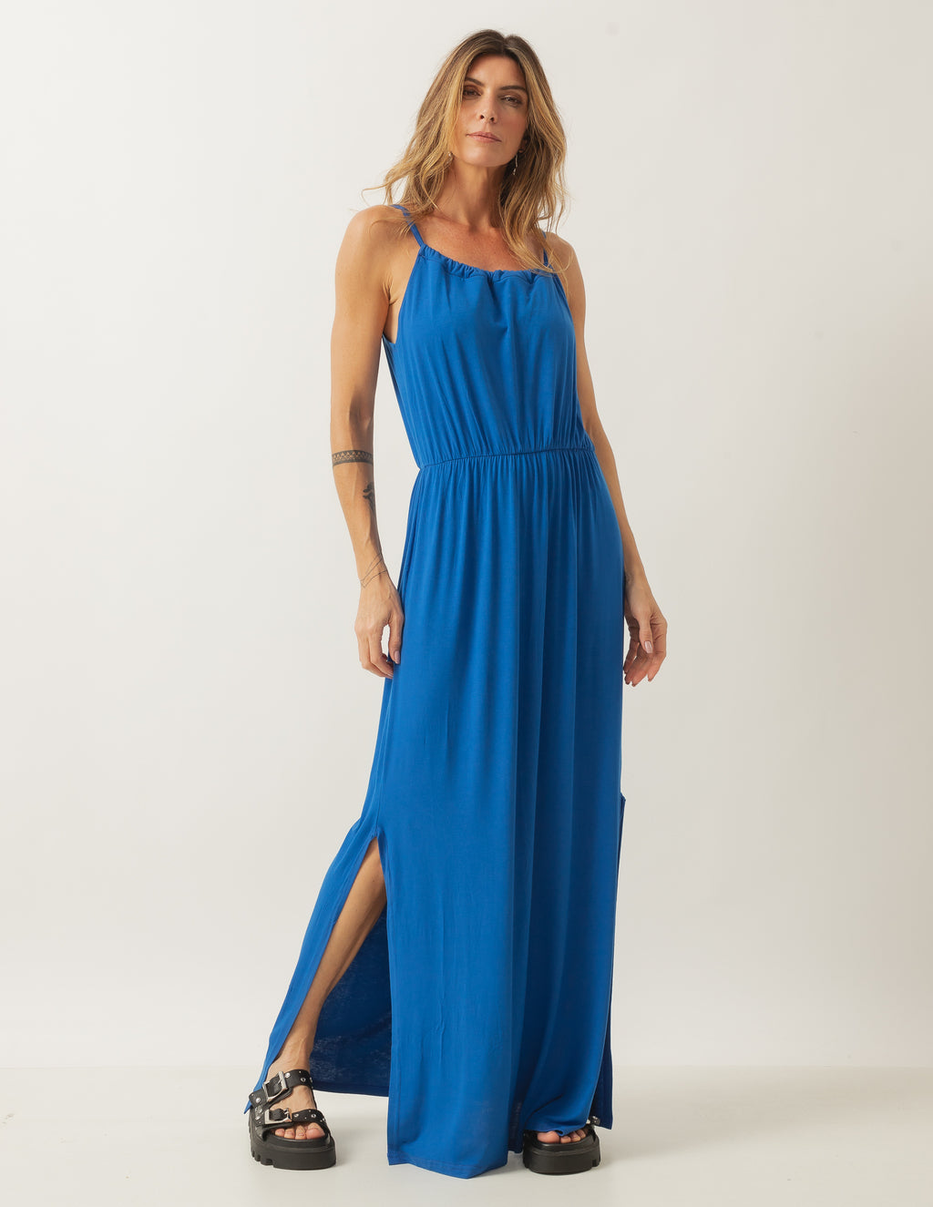 VESTIDO LONGO LAURA AZUL BIC