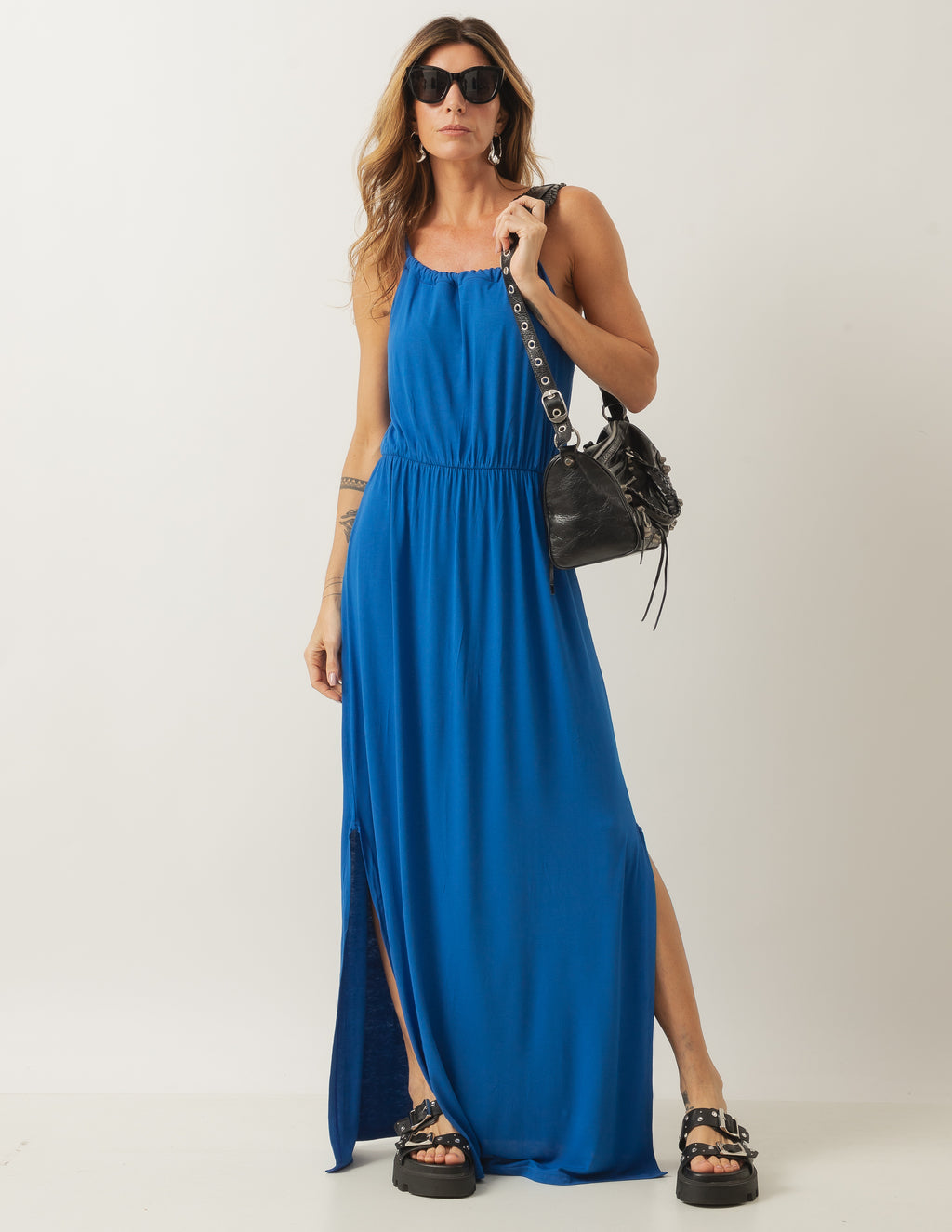 VESTIDO LONGO LAURA AZUL BIC