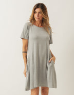Vestido Curto Com Bolso Mescla