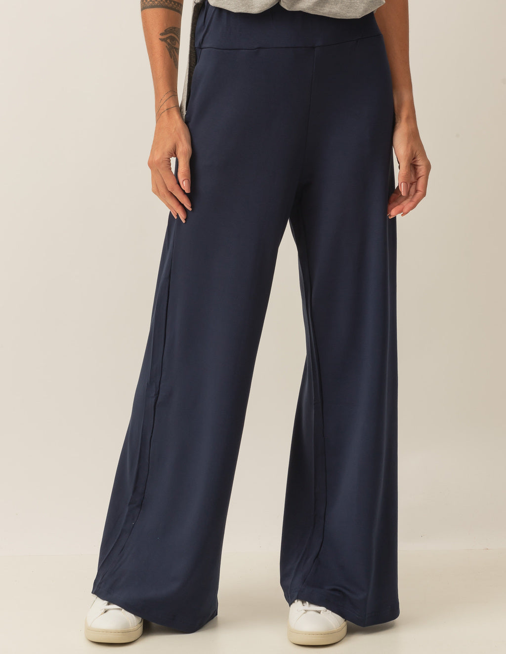 Calça Pantalona Panama Azul Marinho