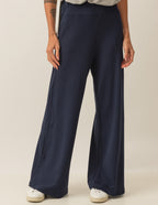 Calça Pantalona Panama Azul Marinho