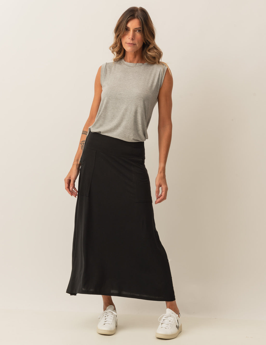 Blusa Regata Fendas Mescla