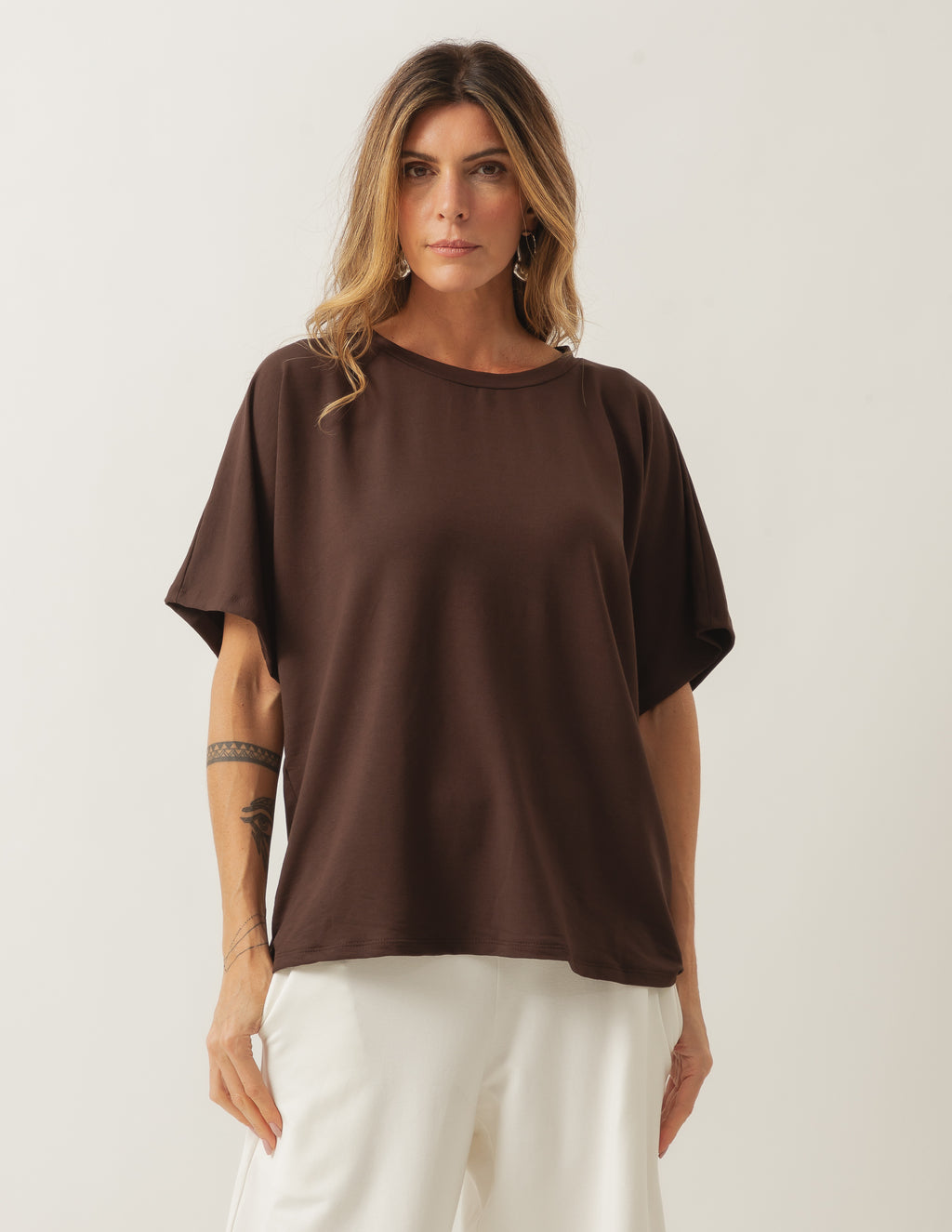 Blusa Elisa Marrom em moletinho