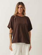 Blusa Elisa Marrom Em Moletinho