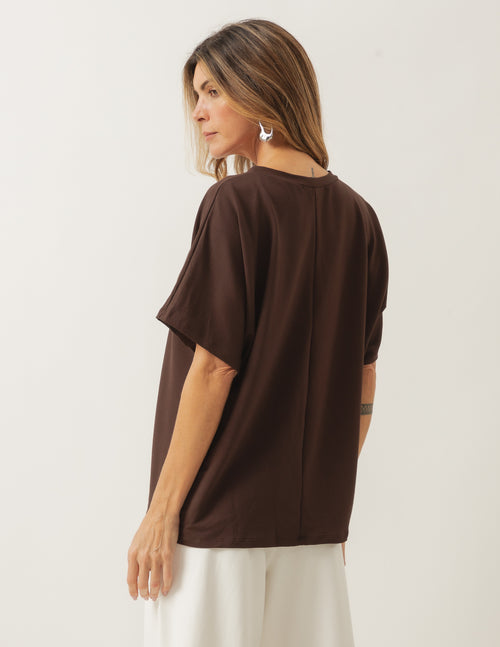 Blusa Elisa Marrom Em Moletinho