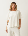 Blusa Elisa Off White Em Moletinho