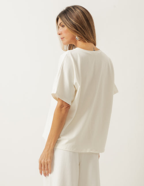 Blusa Elisa Off White Em Moletinho