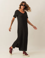 VESTIDO LONGO COM BOLSO PRETO