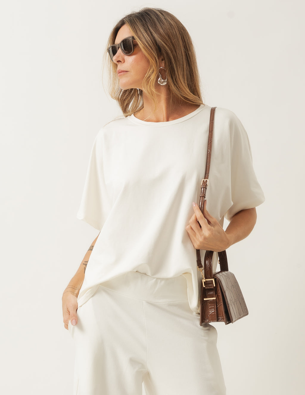 Blusa Elisa Off White em moletinho