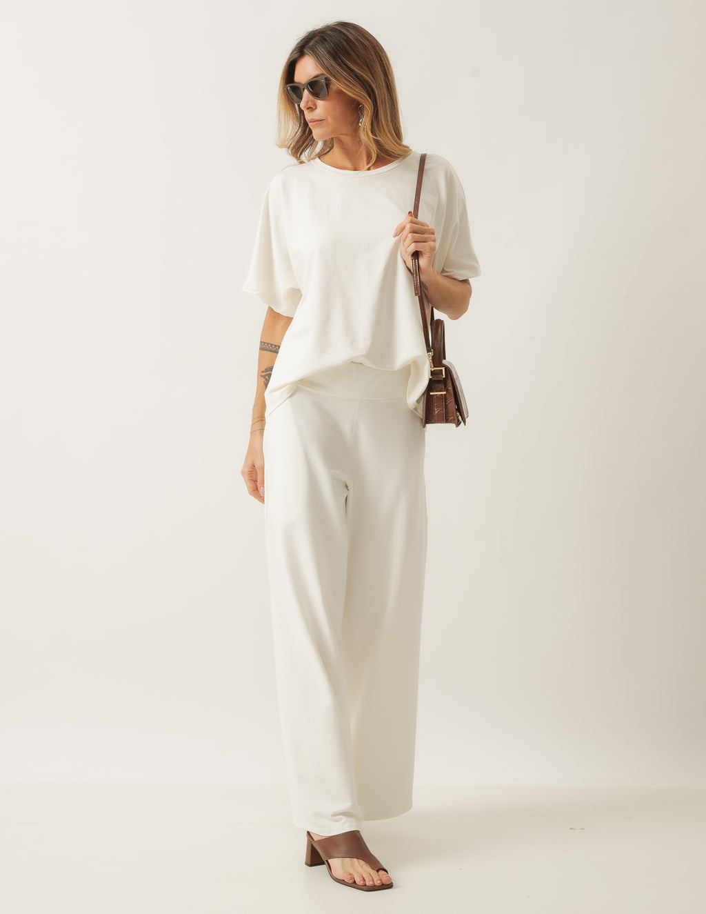 Blusa Elisa Off White em moletinho