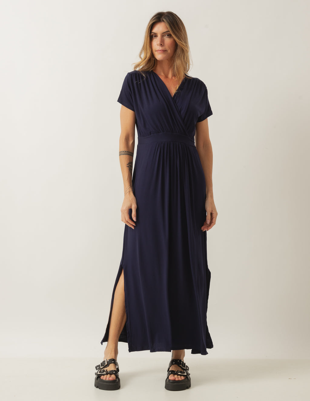 VESTIDO LONGO CLAUDIA AZUL MARINHO