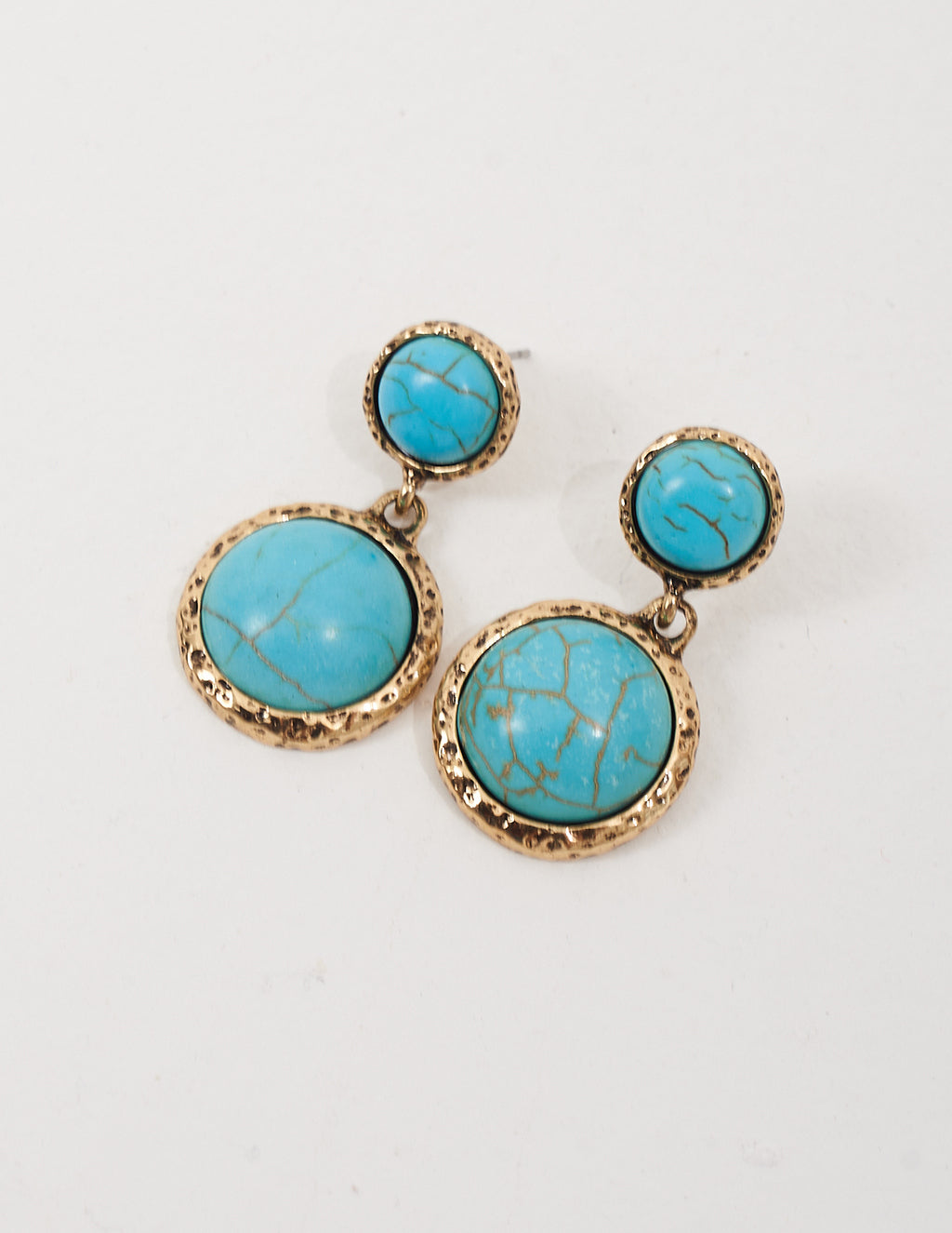 Brinco Duo Dourado com Turquesa