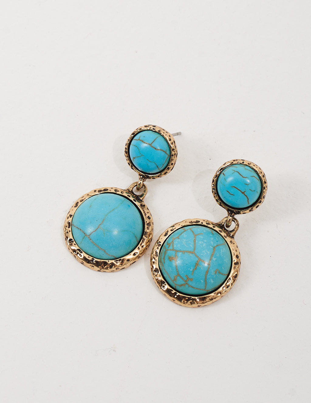 Brinco Duo Dourado com Turquesa