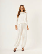 Conjunto Blusa Panama Off White com Calça Aladin Off White