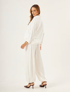 Conjunto Blusa Panama Off White com Calça Aladin Off White