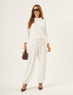 Conjunto Blusa Panama Off White com Calça Aladin Off White