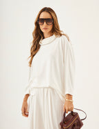 Conjunto Blusa Panama Off White com Calça Aladin Off White