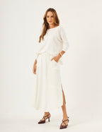 Conjunto Blusa Eva Off White com Saia Emma Off White