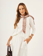 Conjunto Blusa Eva Off White com Saia Emma Off White