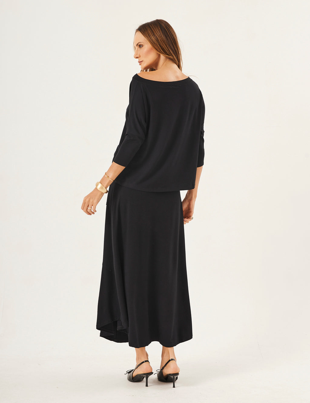 Conjunto Blusa Eva Preta e Saia Emma Preta