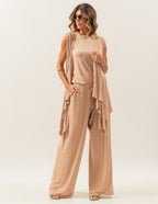 CONJUNTO KIMONO BEGE