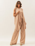 CONJUNTO KIMONO BEGE