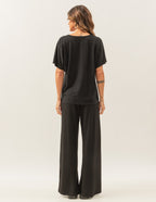 Conjunto Blusa Maria Preta e Calça Panamá Preta