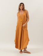 Vestido Longo Veneza Caramelo