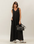 Vestido Pespontado Anastasia Preto