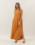 Vestido Longo Veneza Caramelo