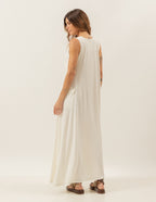 Vestido Pespontado Anastasia Off White