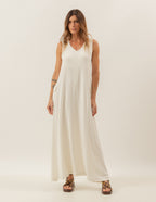 Vestido Pespontado Anastasia Off White