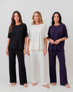 Kit Blusa Elisa Azul Marinho / Off White / Preto Único