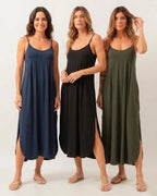 Kit Vestido Luciana Verde Militar / Azul Marinho / Preto Único