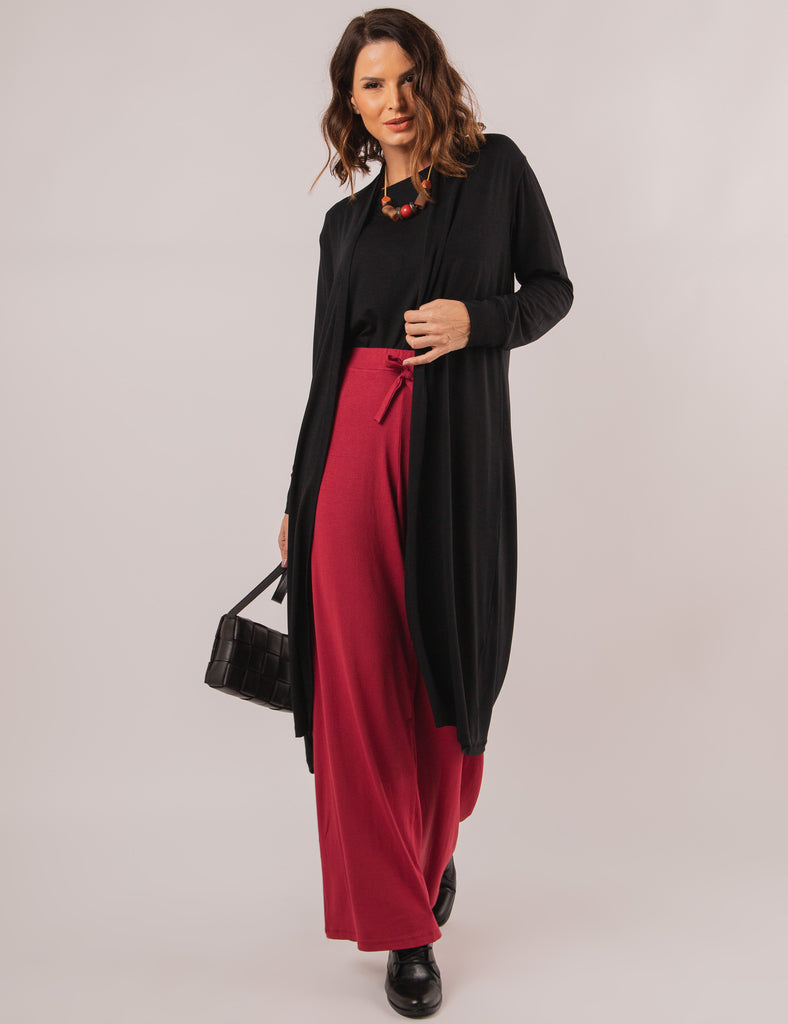 CARDIGAN LONGO PRETO