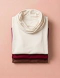 Kit Blusa Gola Boba Oversized: Off White, Bordô e Marrom